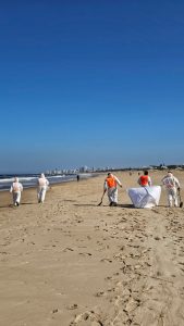 Cecoed de Maldonado continúa con la limpieza de playas tras derrame de hidrocarburos