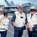 El presidente Orsi explica el porqué fue al portaaviones